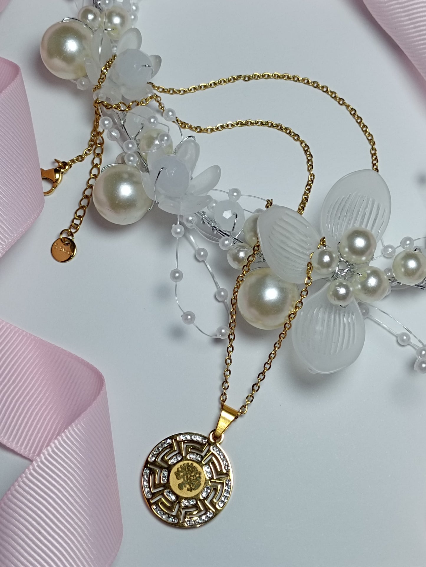 Collar Árbol de la vida en círculo brillante