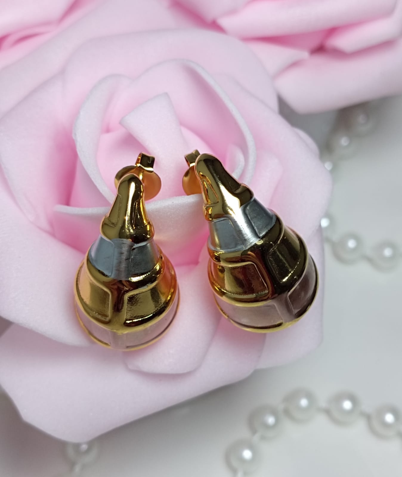 Pendientes con diseño de gotas de agua en capas de varios tonos